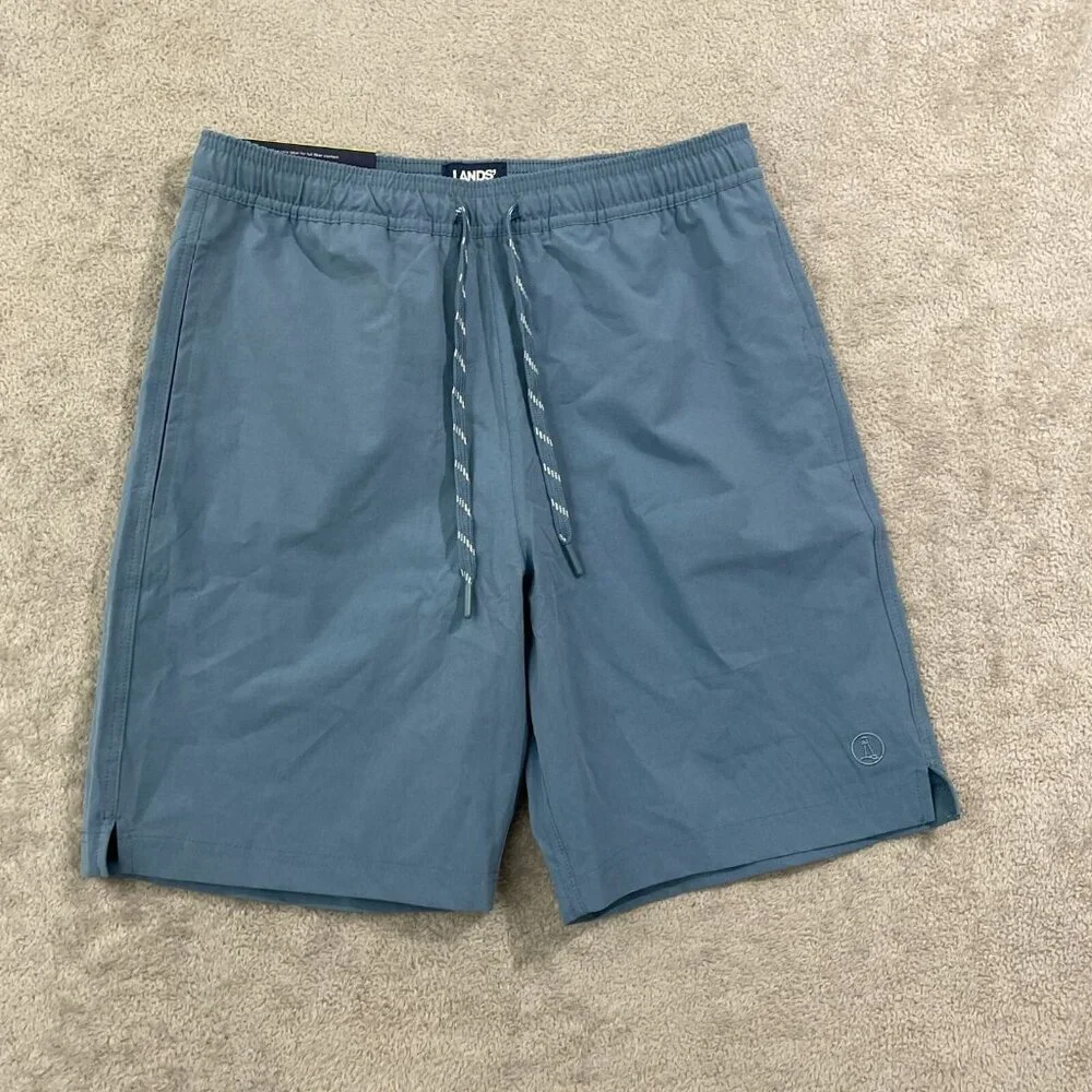 Copy NEW Lands' End Mens S UPF 50 Quick-Dry Swim Shorts Built-In Boxer Brief